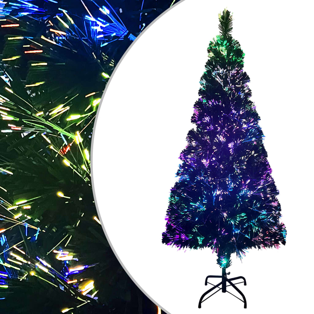 kunstigt juletræ med juletræsfod 210 cm fiberoptik grøn