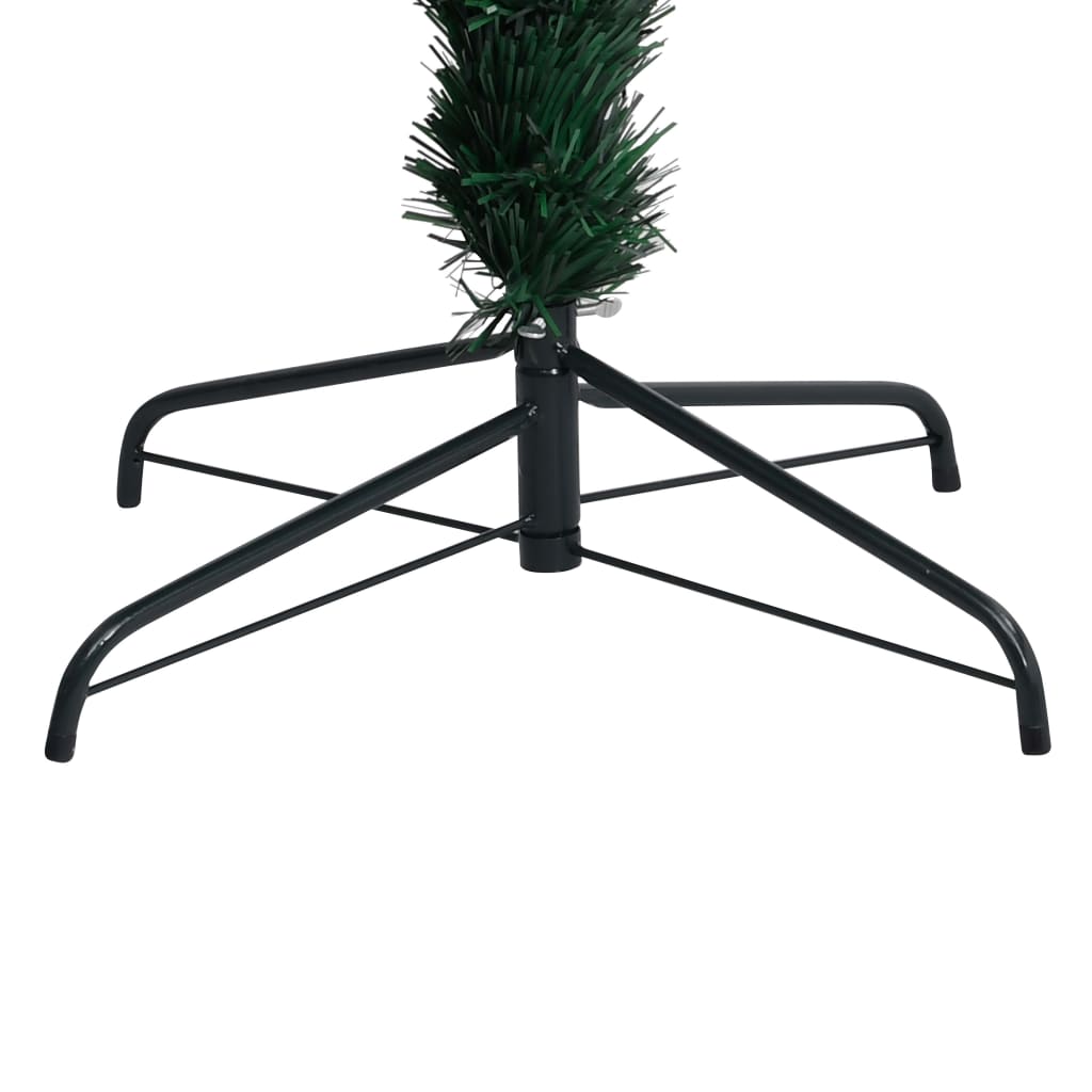 kunstigt juletræ med juletræsfod 210 cm fiberoptik grøn