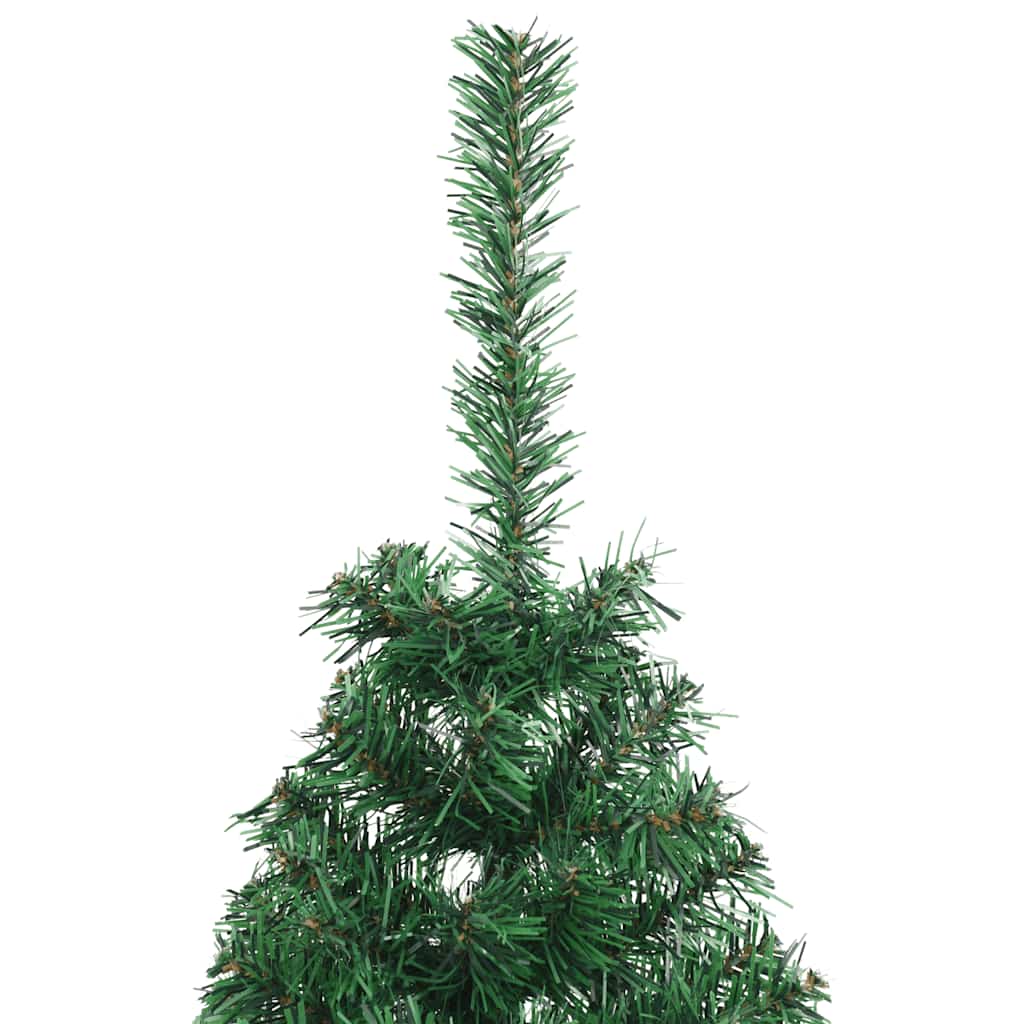 kunstigt halvt juletræ med juletræsfod 150 cm PVC grøn