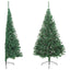 kunstigt halvt juletræ med juletræsfod 180 cm PVC grøn