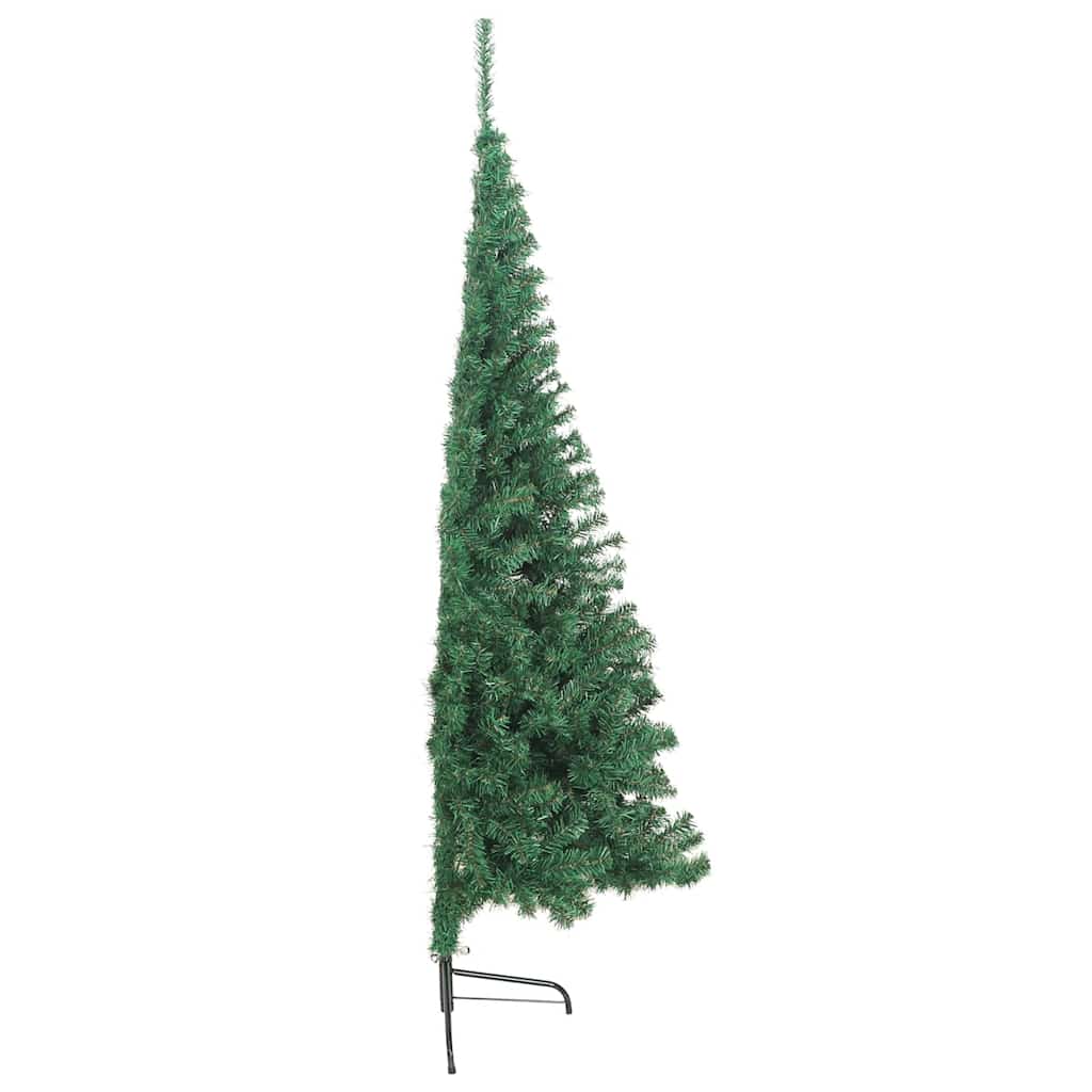 kunstigt halvt juletræ med juletræsfod 210 cm PVC grøn
