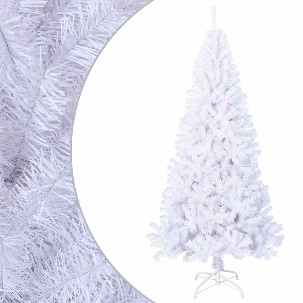kunstigt juletræ med tykke grene 180 cm PVC hvid
