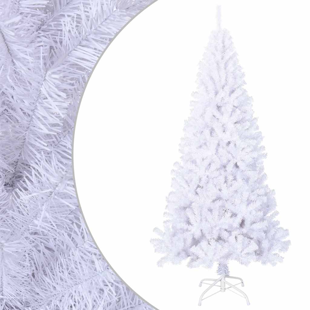 kunstigt juletræ med tykke grene 210 cm PVC hvid