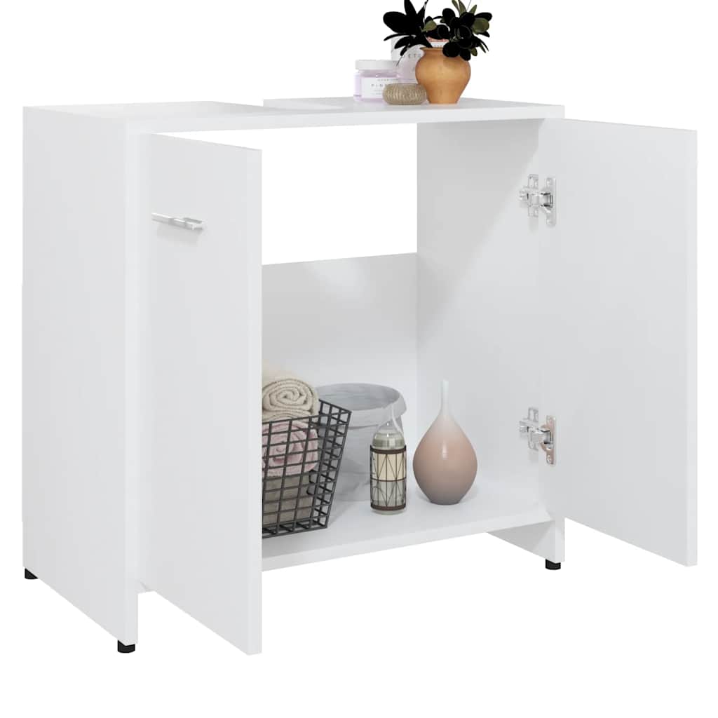 badeværelsesskab 60x33x61 cm konstrueret træ hvid