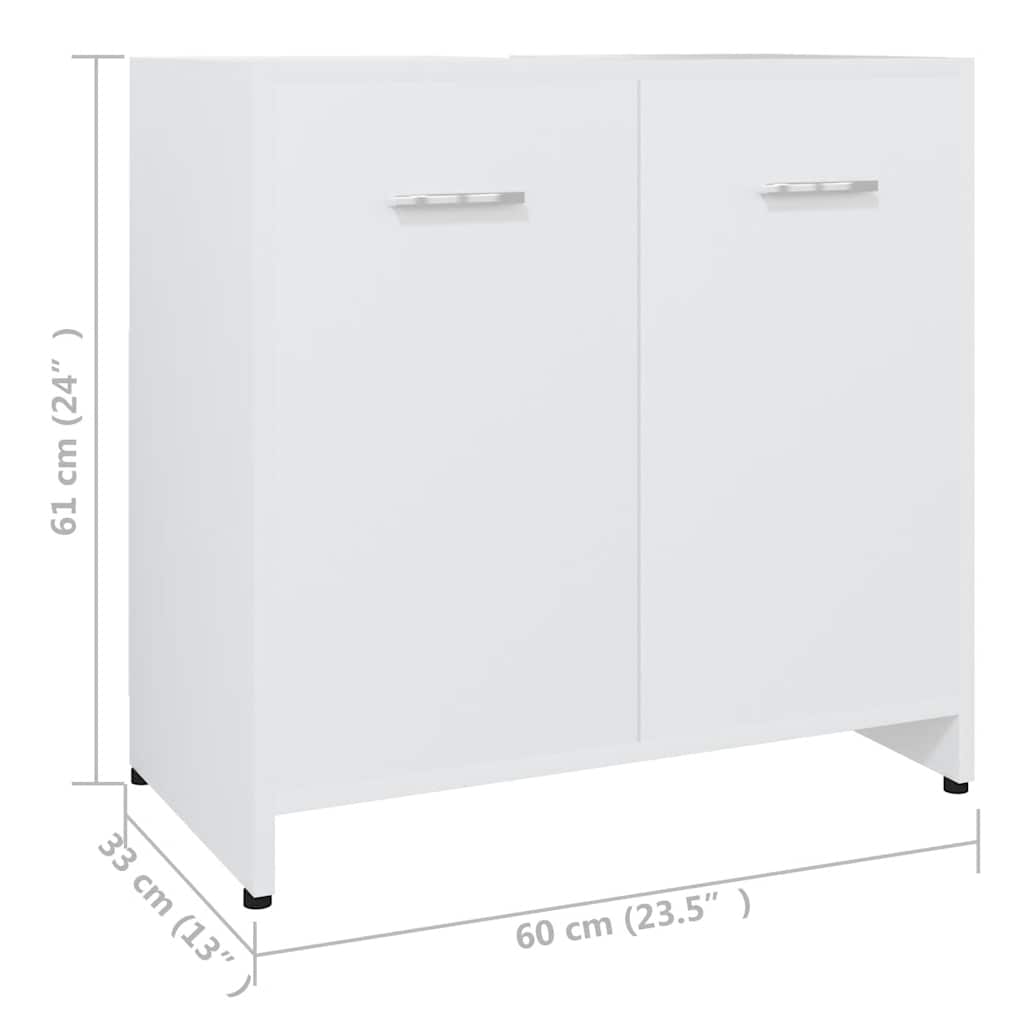 badeværelsesskab 60x33x61 cm konstrueret træ hvid