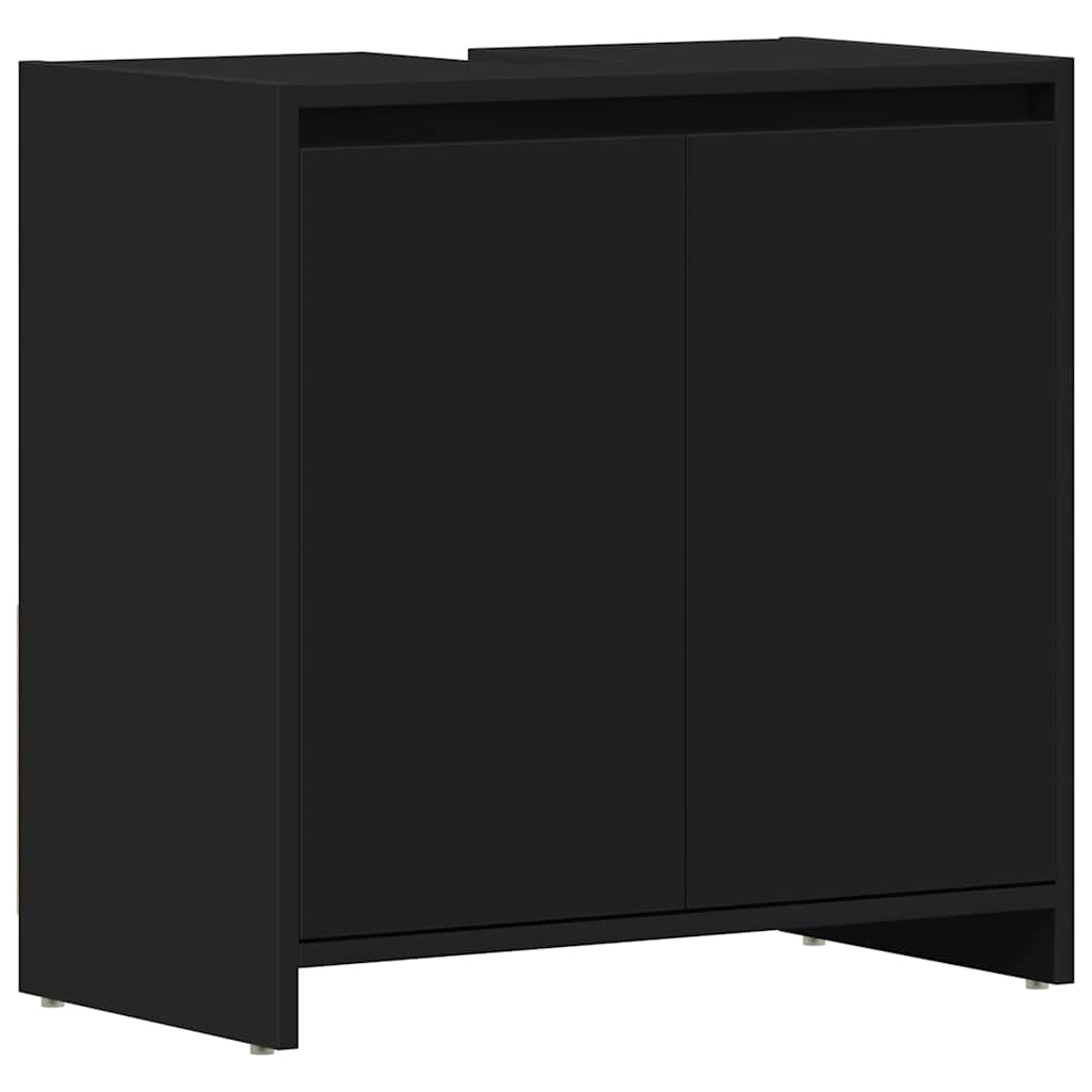 badeværelsesskab 60x33x60 cm konstrueret træ sort