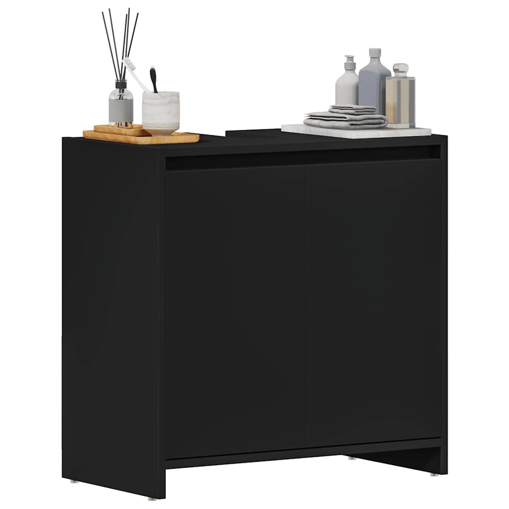 badeværelsesskab 60x33x60 cm konstrueret træ sort