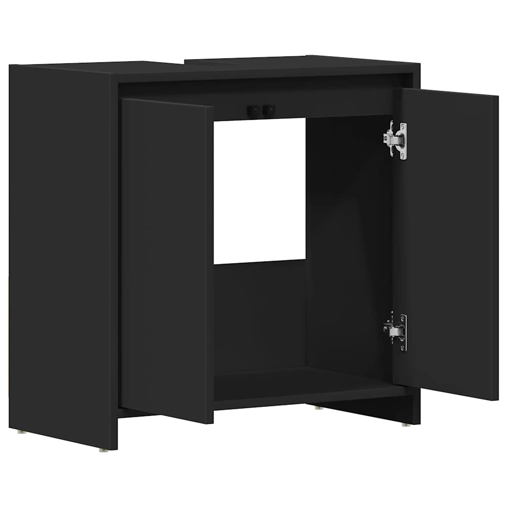 badeværelsesskab 60x33x60 cm konstrueret træ sort