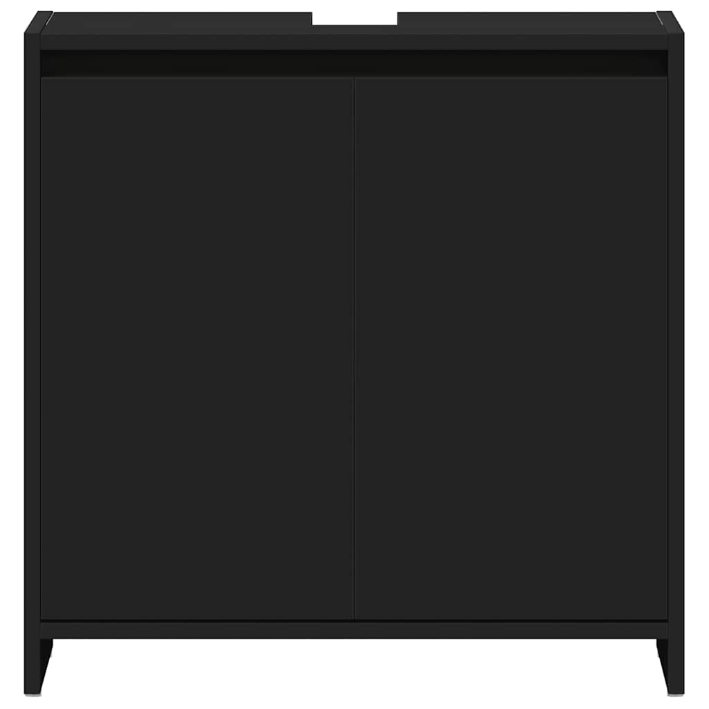 badeværelsesskab 60x33x60 cm konstrueret træ sort