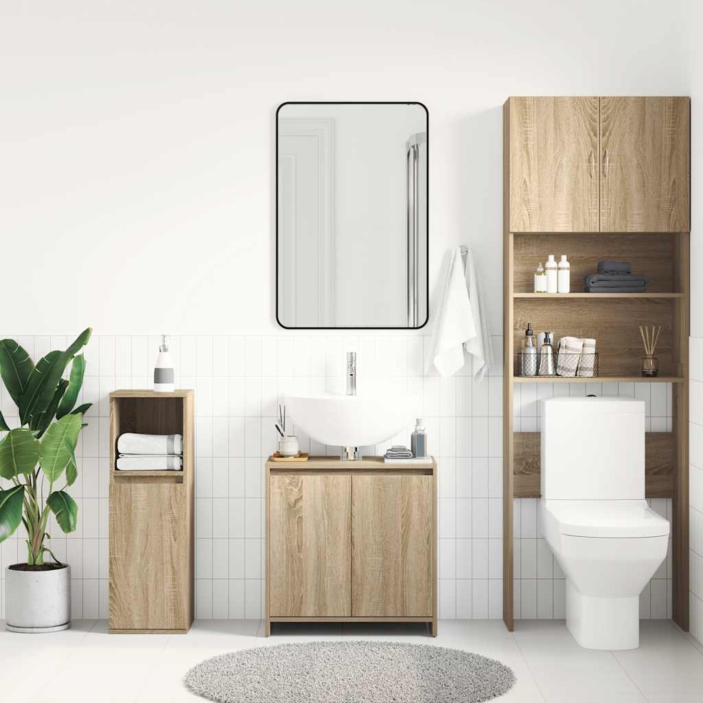 badeværelsesskab 60x33x60 cm konstrueret træ sonoma-eg