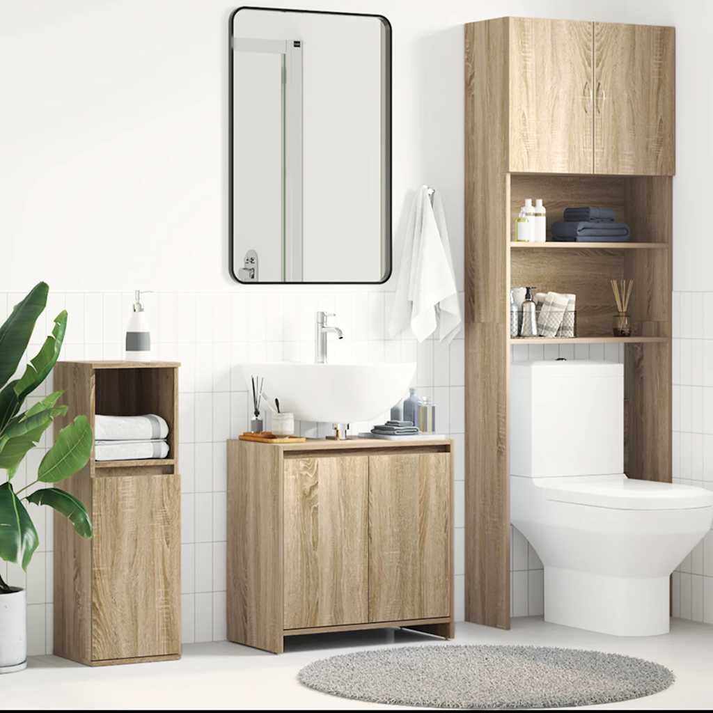 badeværelsesskab 60x33x60 cm konstrueret træ sonoma-eg