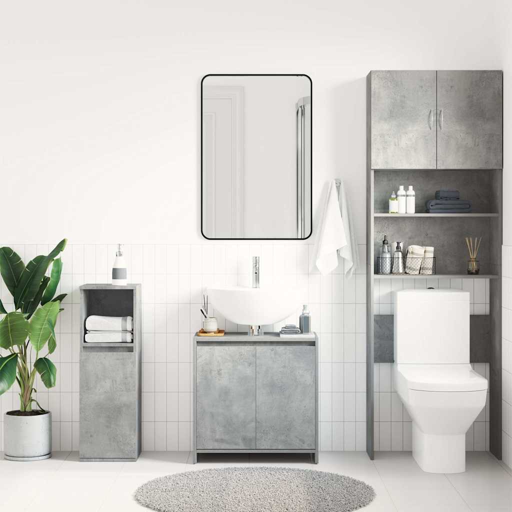 badeværelsesskab 60x33x60 cm konstrueret træ betongrå