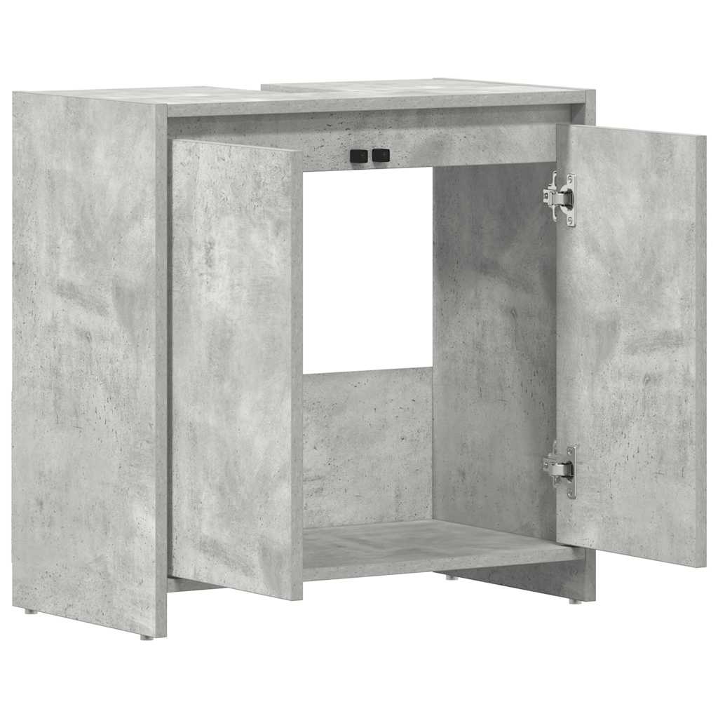 badeværelsesskab 60x33x60 cm konstrueret træ betongrå
