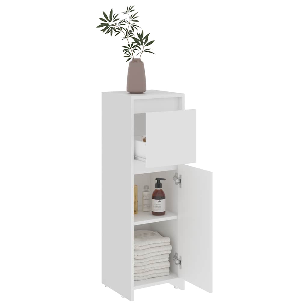 badeværelsesskab 30x30x95 cm konstrueret træ hvid
