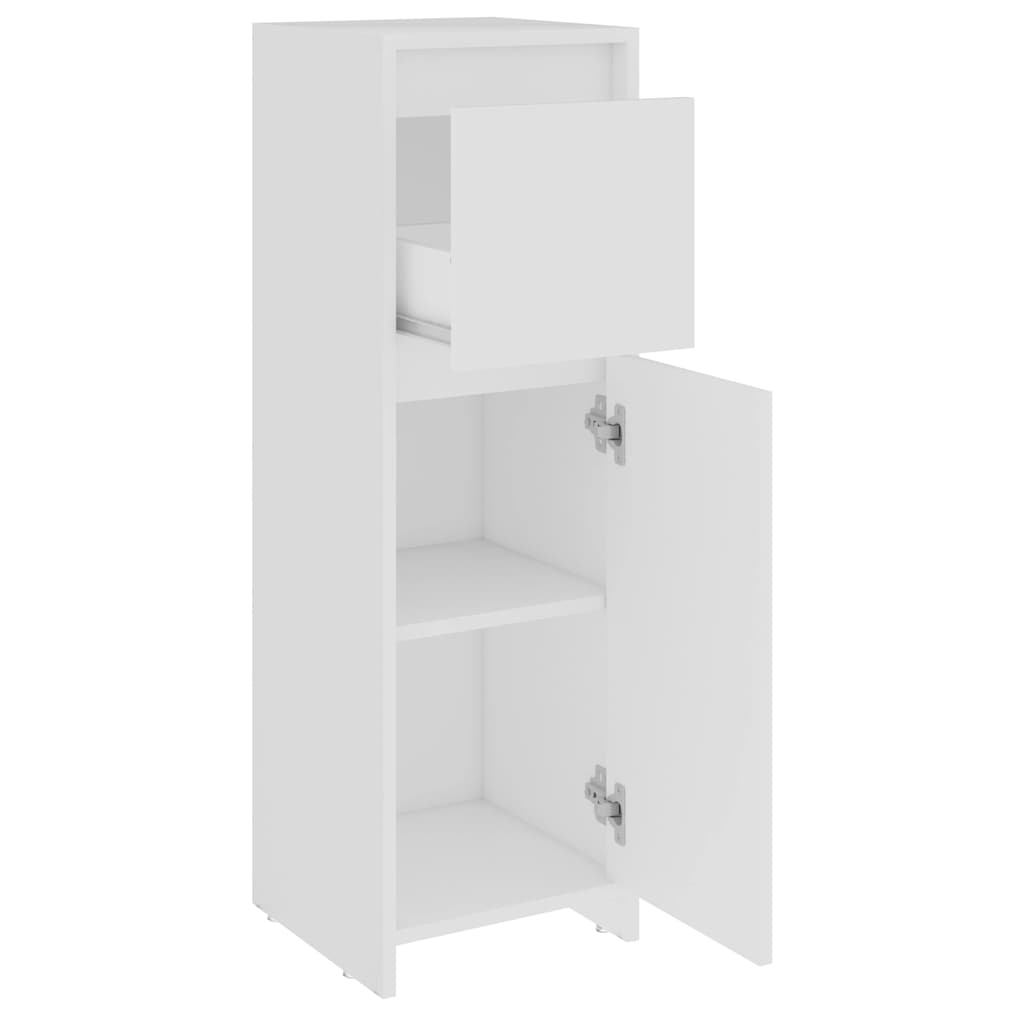 badeværelsesskab 30x30x95 cm konstrueret træ hvid