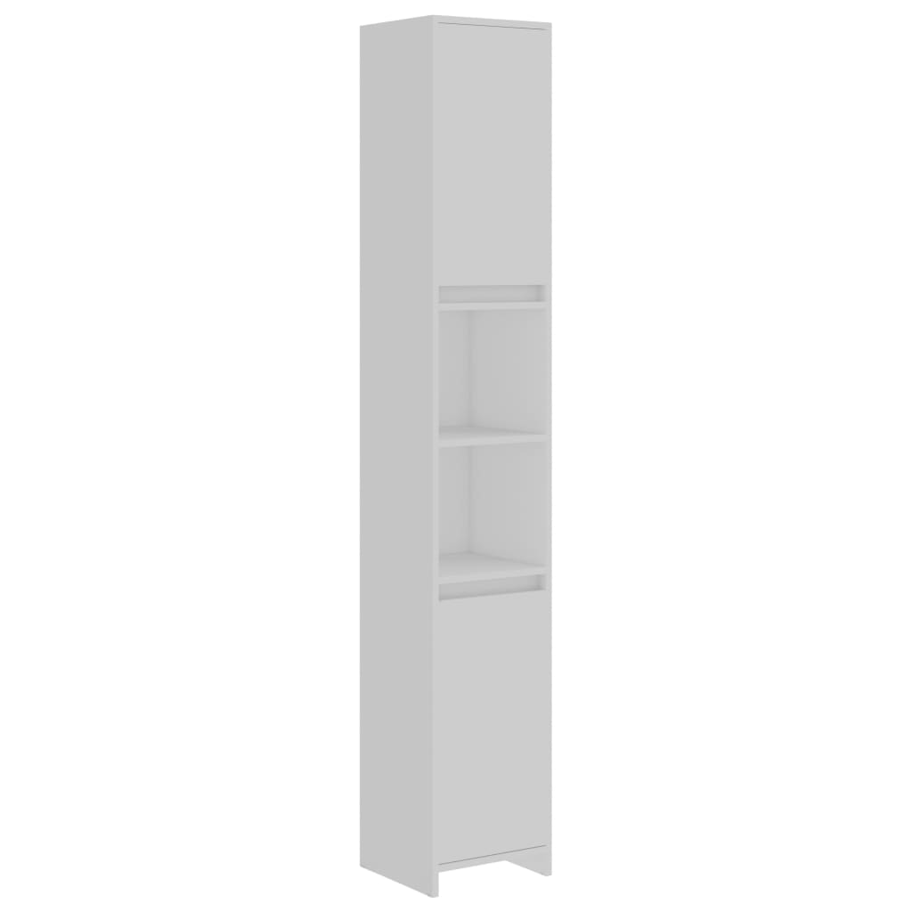badeværelsesskab 30x30x183,5 cm konstrueret træ hvid