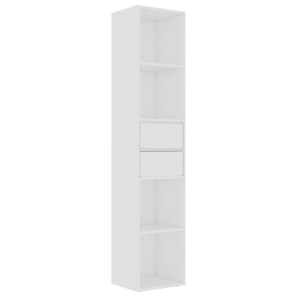 bogreol 36x30x171 cm konstrueret træ hvid