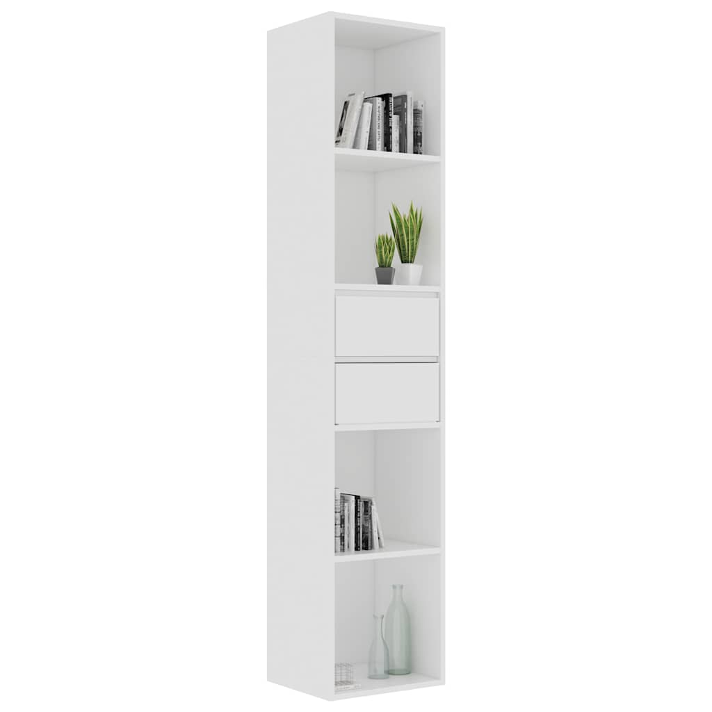 bogreol 36x30x171 cm konstrueret træ hvid