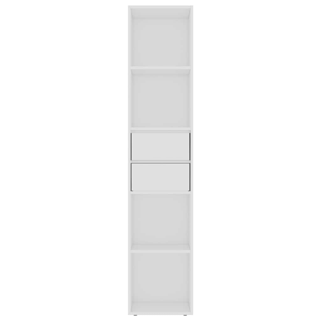 bogreol 36x30x171 cm konstrueret træ hvid