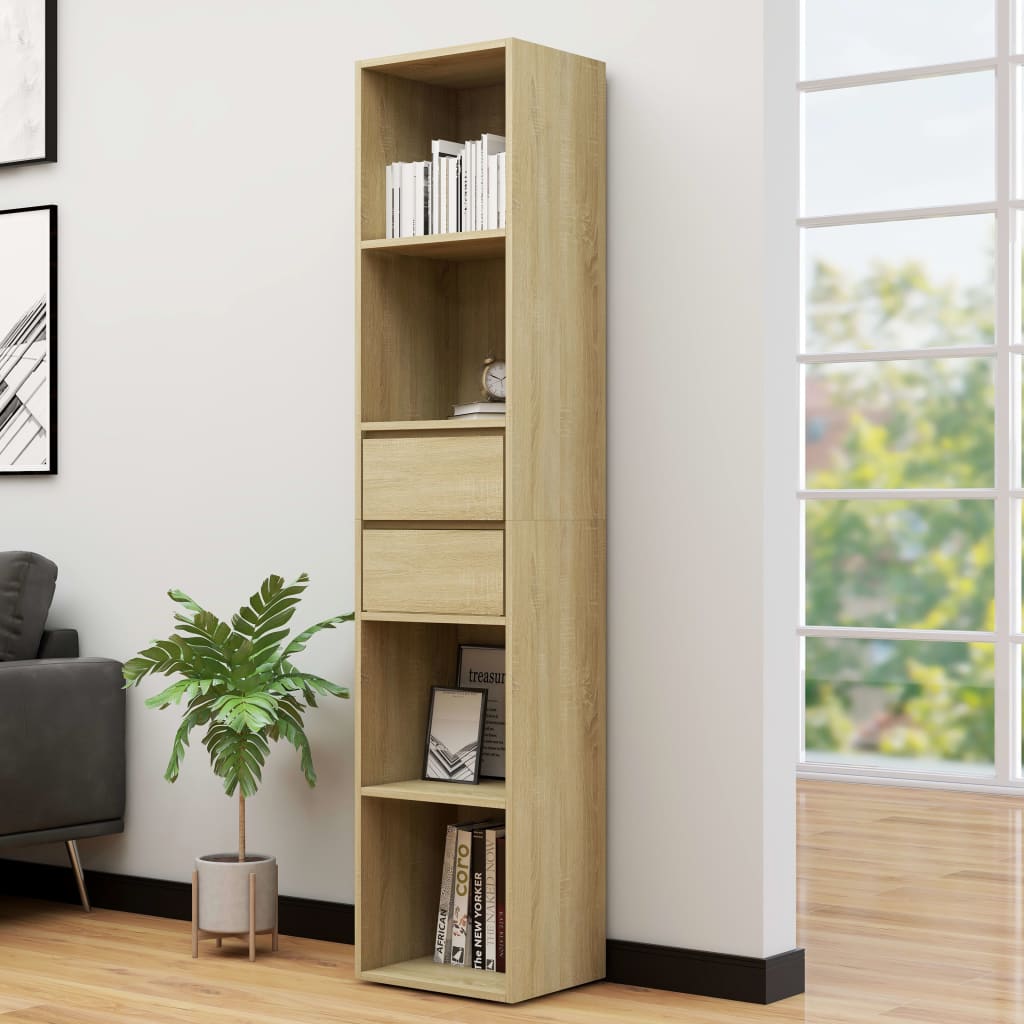 bogreol 36x30x171 cm konstrueret træ sonoma-eg