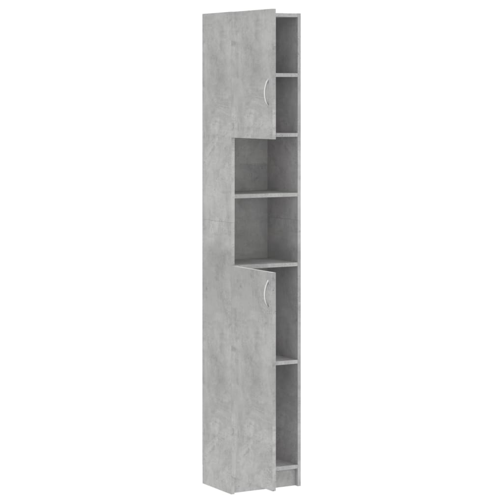 badeværelsesskab 32x25,5x190 cm konstrueret træ betongrå