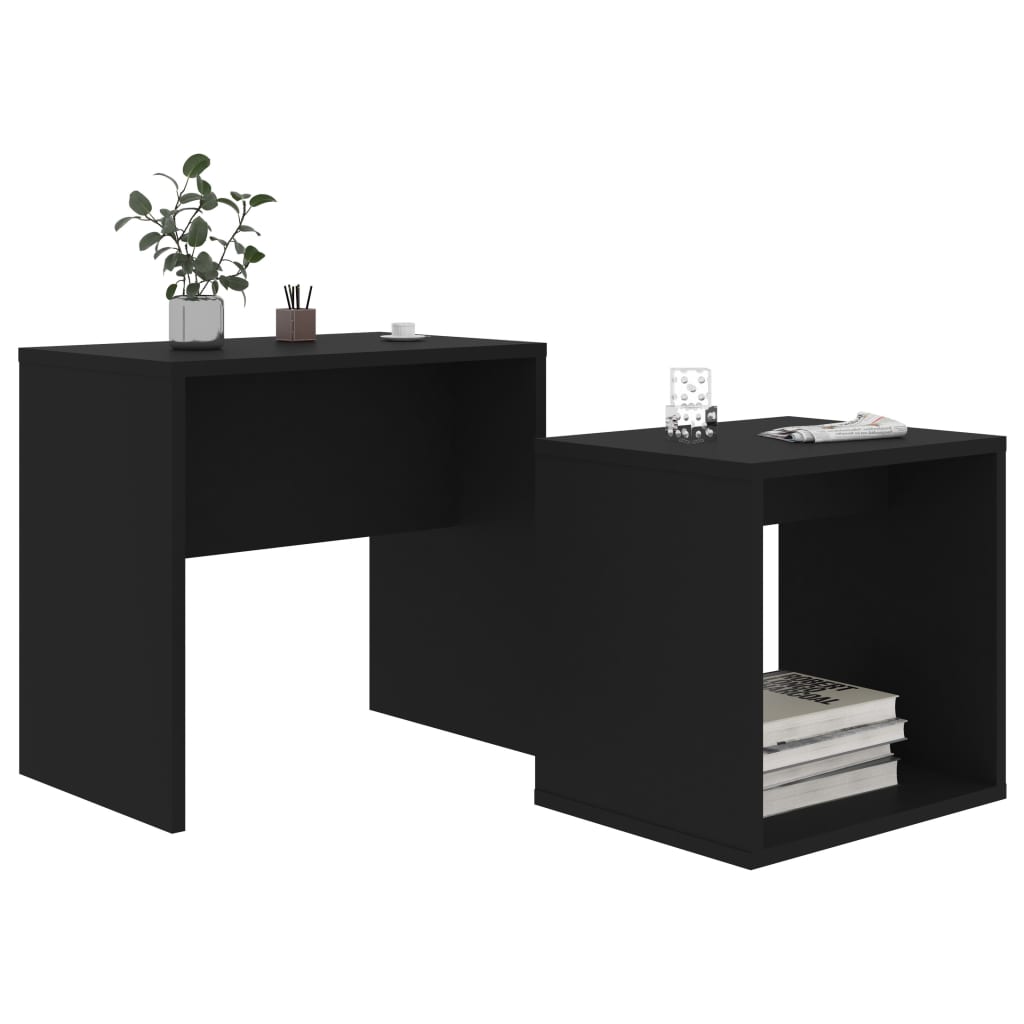 sofabordssæt 48x30x45 cm konstrueret træ sort