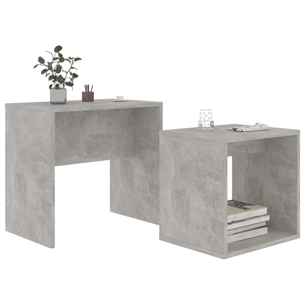 sofabordssæt 48x30x45 cm konstrueret træ betongrå