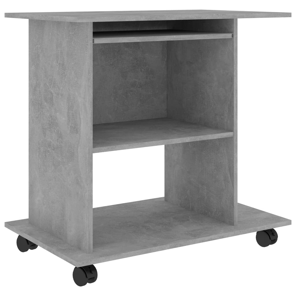 computerbord 80x50x75 cm konstrueret træ betongrå