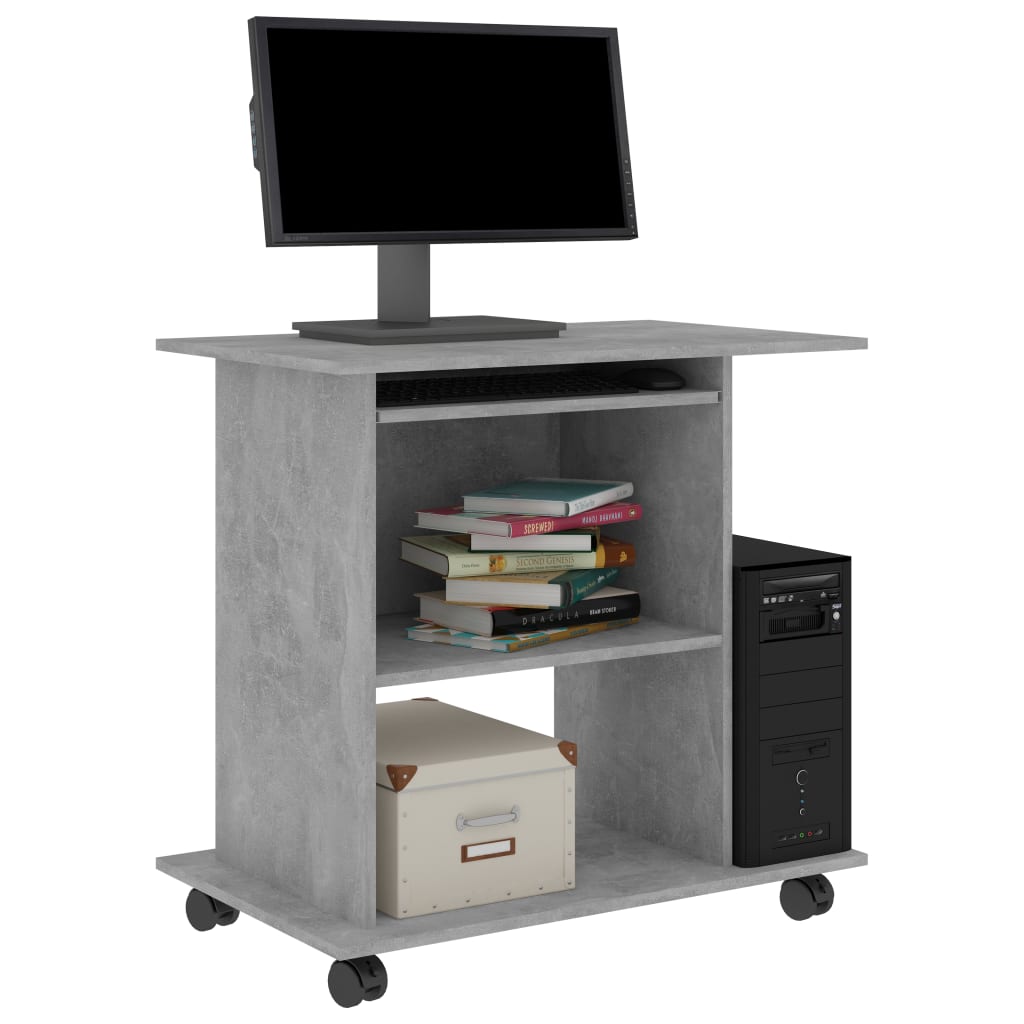 computerbord 80x50x75 cm konstrueret træ betongrå