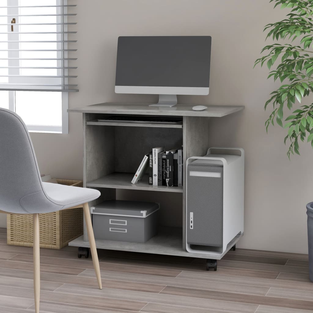 computerbord 80x50x75 cm konstrueret træ betongrå