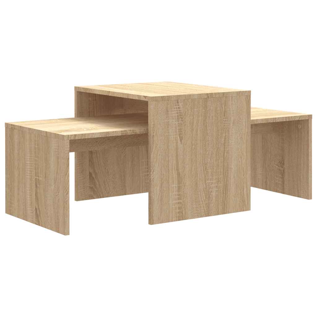 sofabordssæt 100x48x40 cm konstrueret træ sonoma-eg
