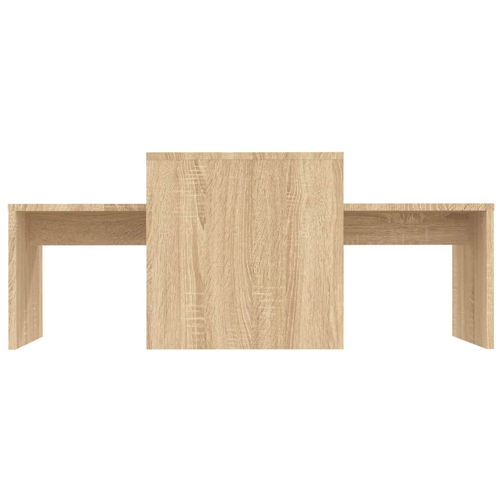 sofabordssæt 100x48x40 cm konstrueret træ sonoma-eg