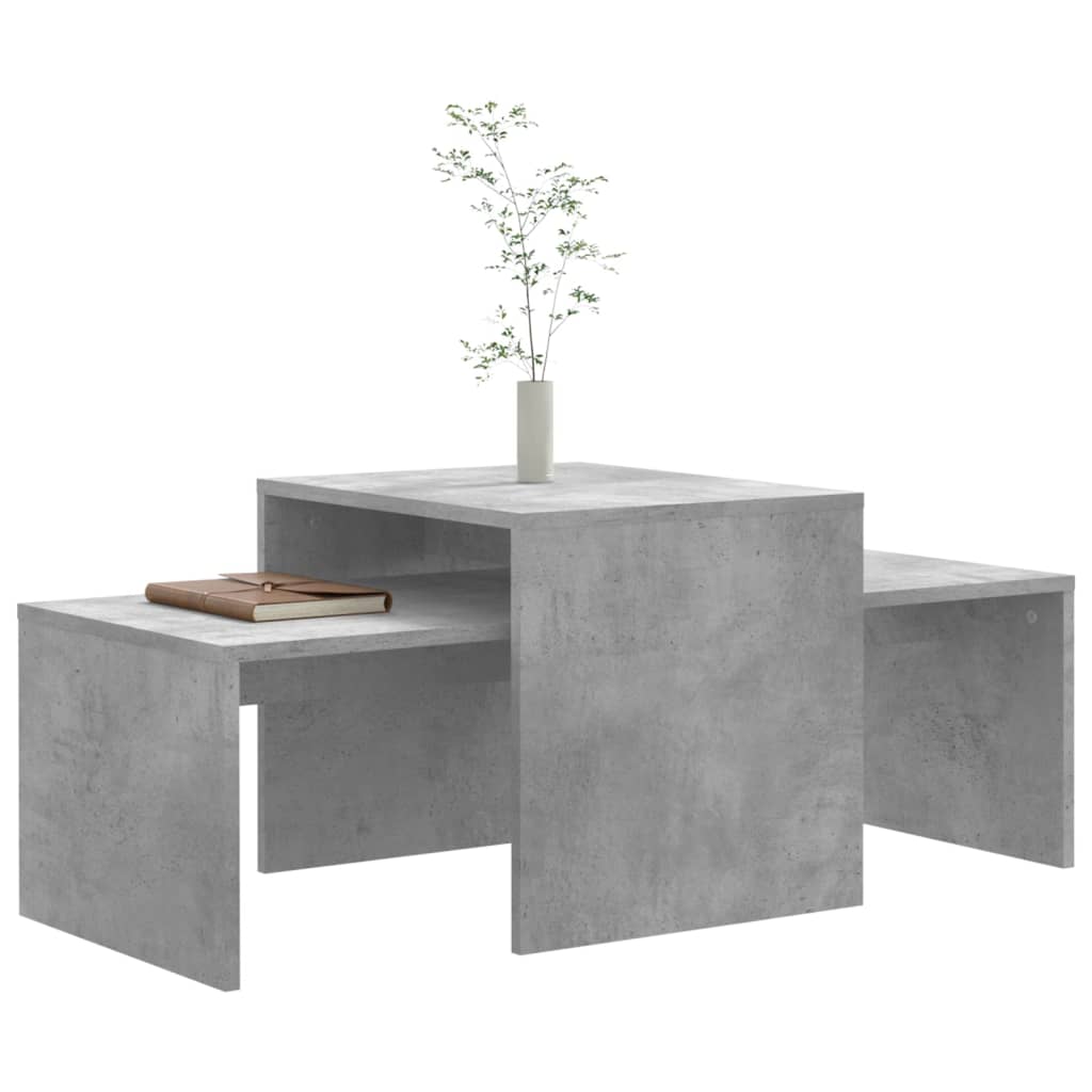 sofabordssæt 100x48x40 cm konstrueret træ betongrå