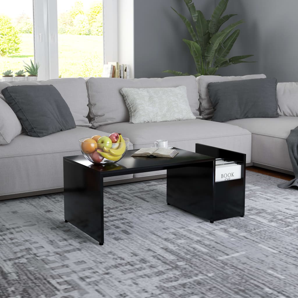 sofabord 90x45x35 cm konstrueret træ sort