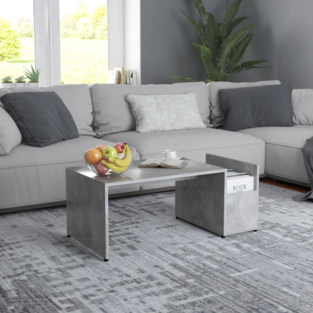 sofabord 90x45x35 cm konstrueret træ betongrå