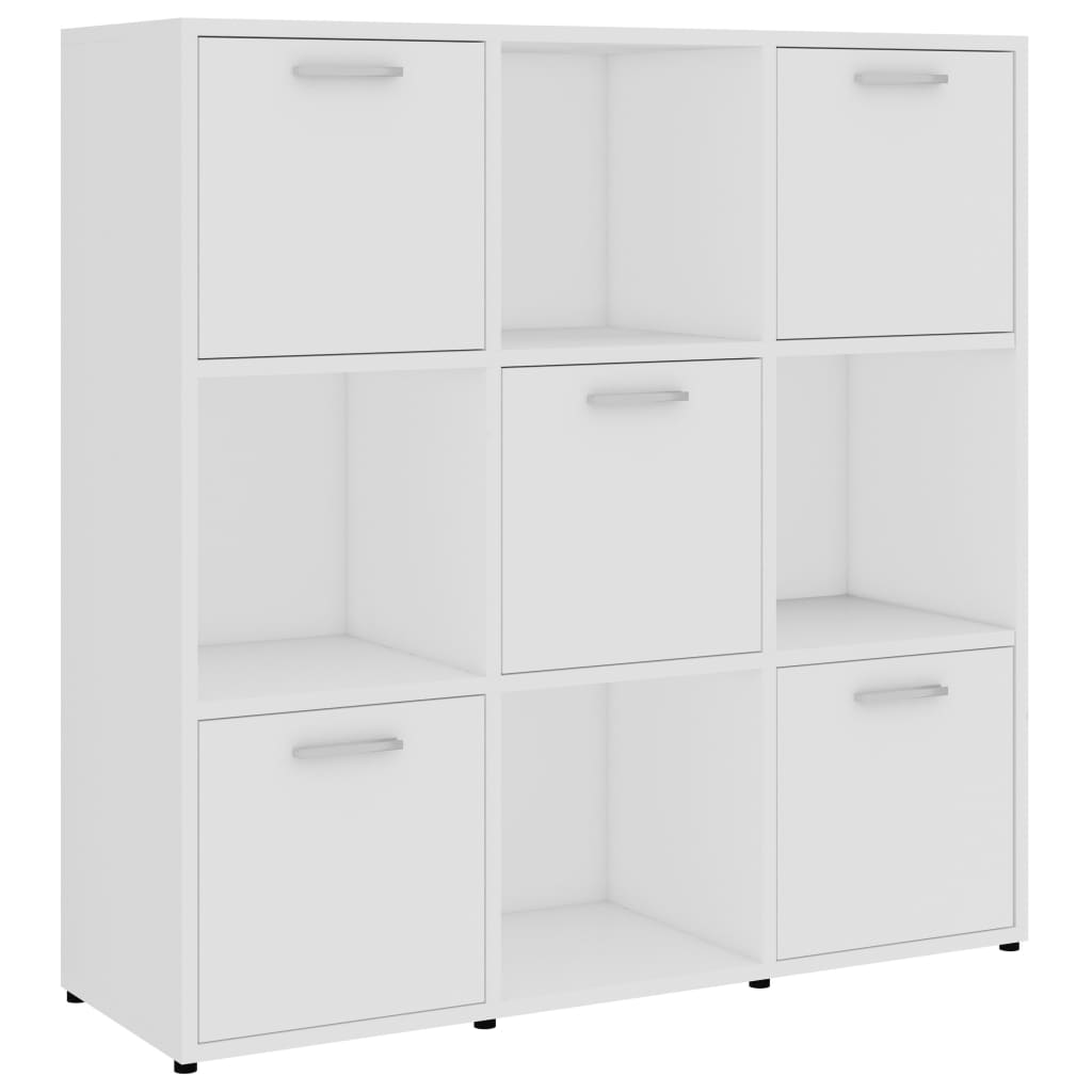 bogreol 90x30x90 cm konstrueret træ hvid
