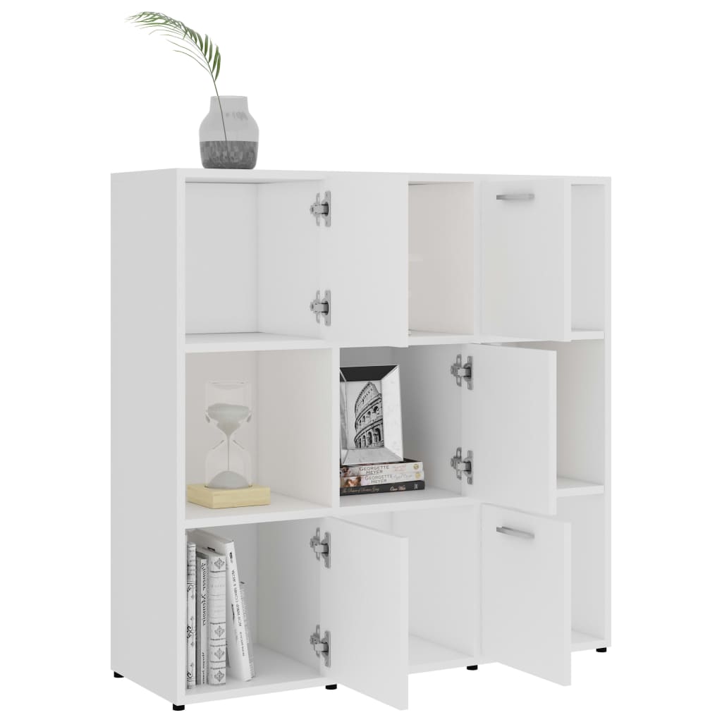 bogreol 90x30x90 cm konstrueret træ hvid