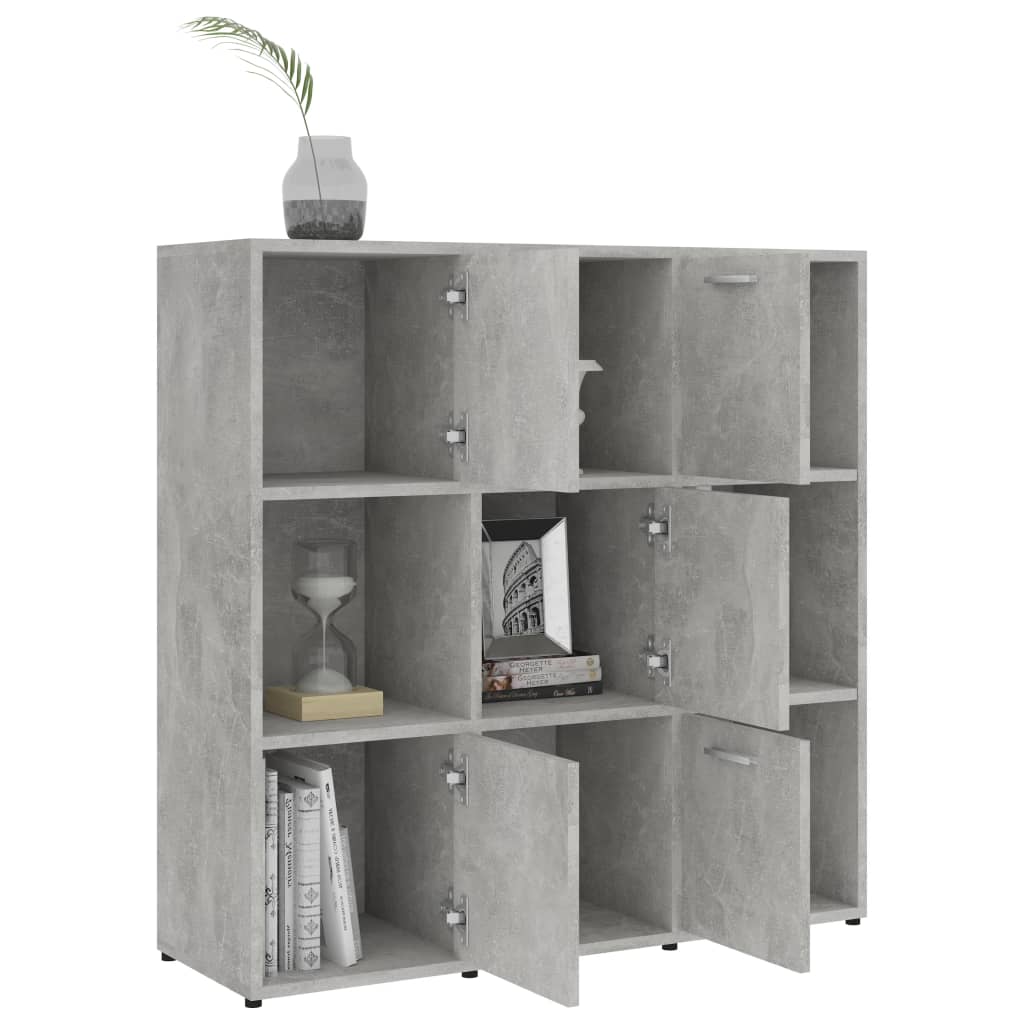 bogreol 90x30x90 cm konstrueret træ betongrå