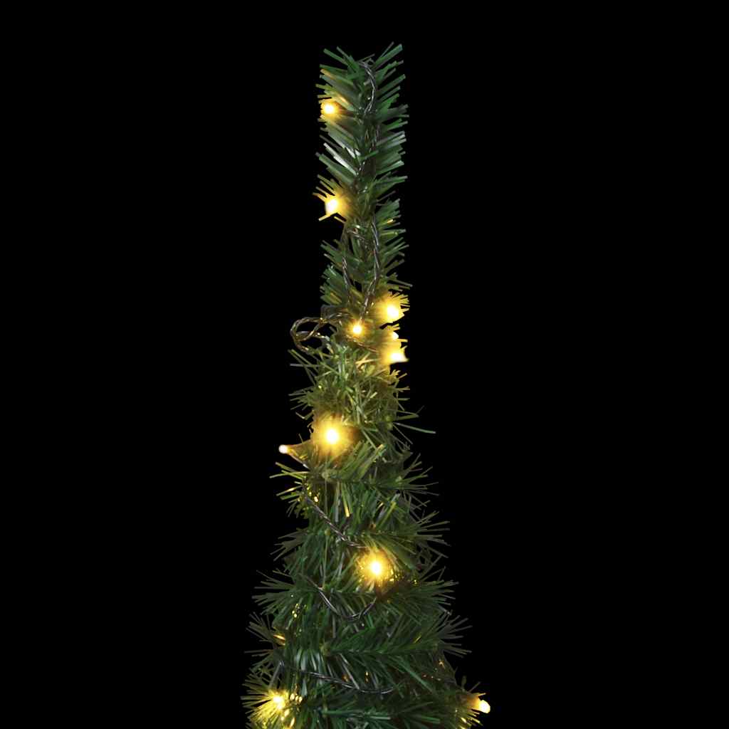 kunstigt pop op-juletræ med lys 180 cm grøn