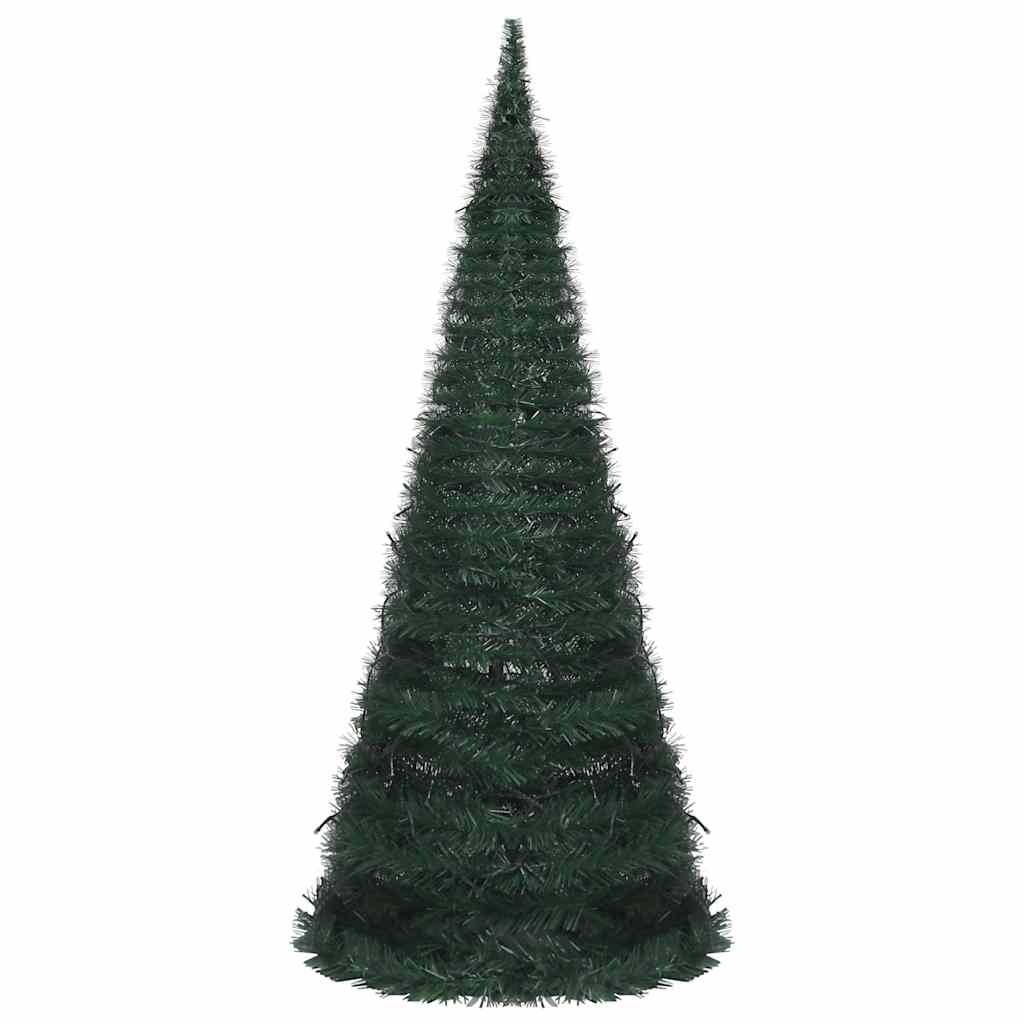 kunstigt pop op-juletræ med lys 210 cm grøn