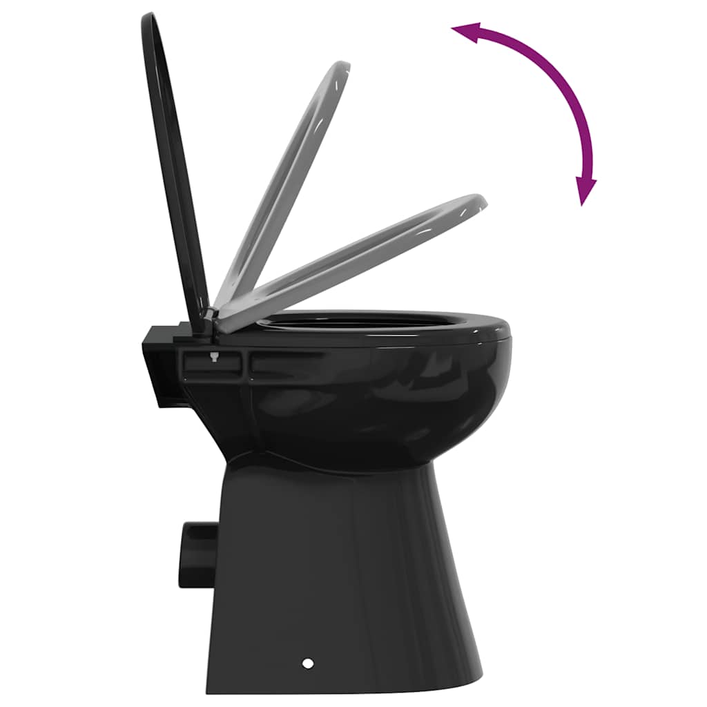 kantfrit toilet 7 cm ekstra højde soft close keramik sort
