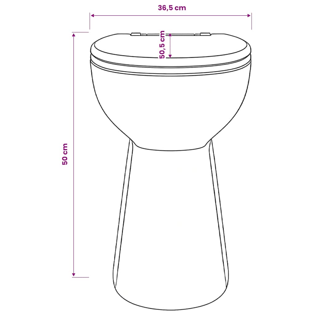 kantfrit toilet 7 cm ekstra højde soft close keramik sort