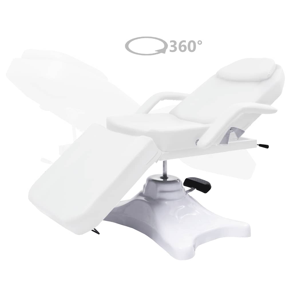 massagebord 180x62x(86,5-118) cm hvid