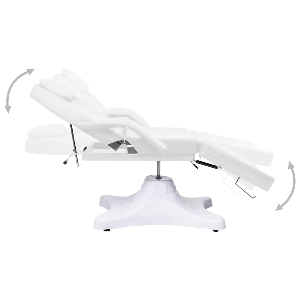 massagebord 180x62x(86,5-118) cm hvid