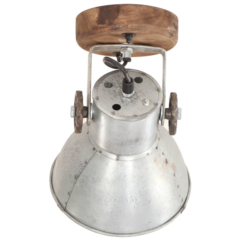 industrielle væg-/loftlamper 2 stk. 20x25 cm E27 sølvfarvet