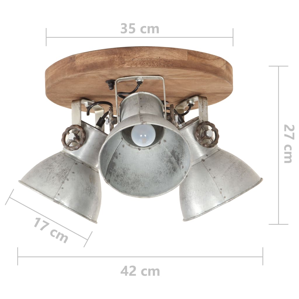industriel loftlampe 25 W 42x27 cm E27 sølvfarvet