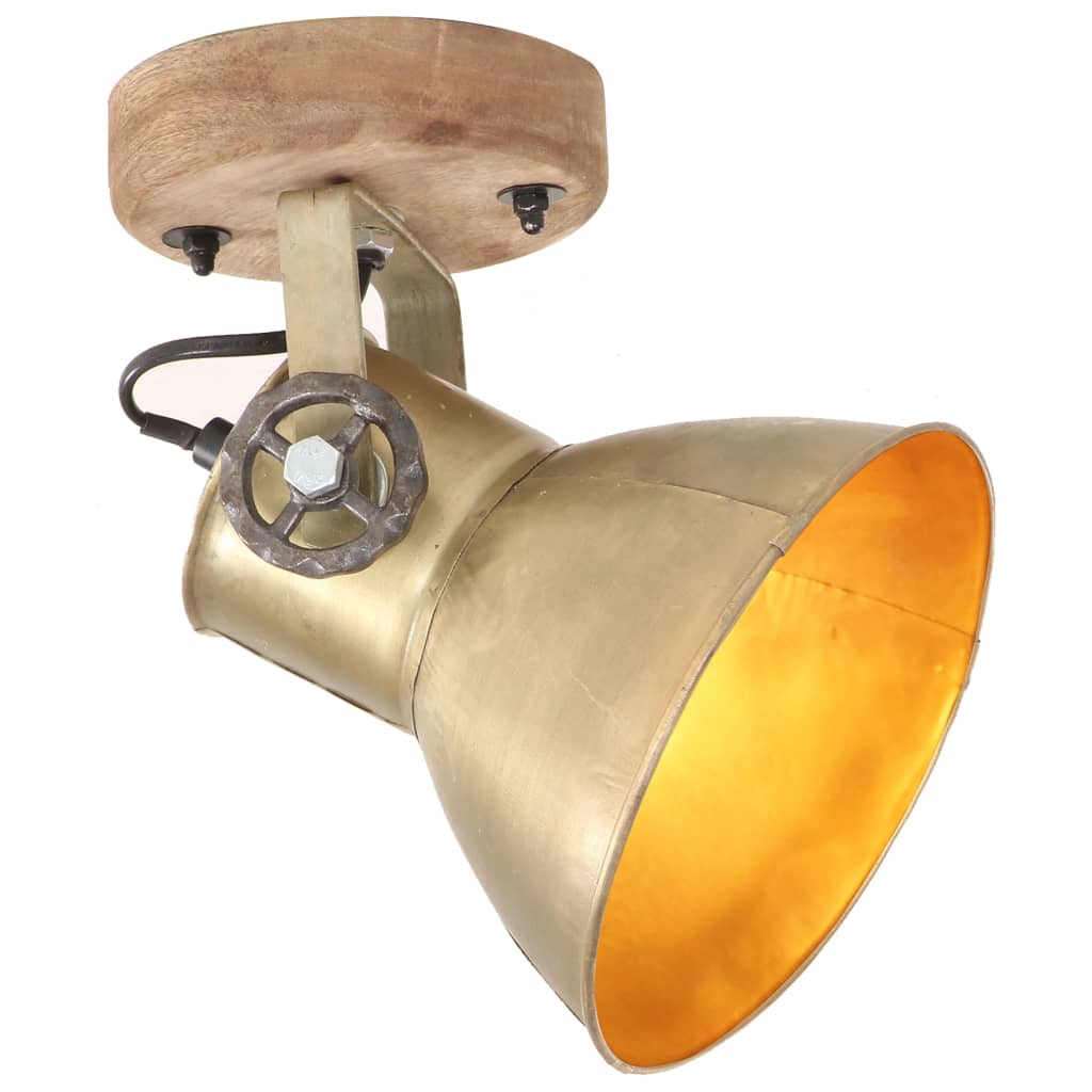 industrielle væg-/loftlamper 2 stk. 20x25 cm E27 messingfarvet