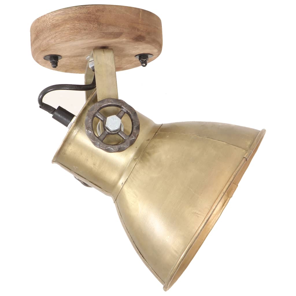 industrielle væg-/loftlamper 2 stk. 20x25 cm E27 messingfarvet