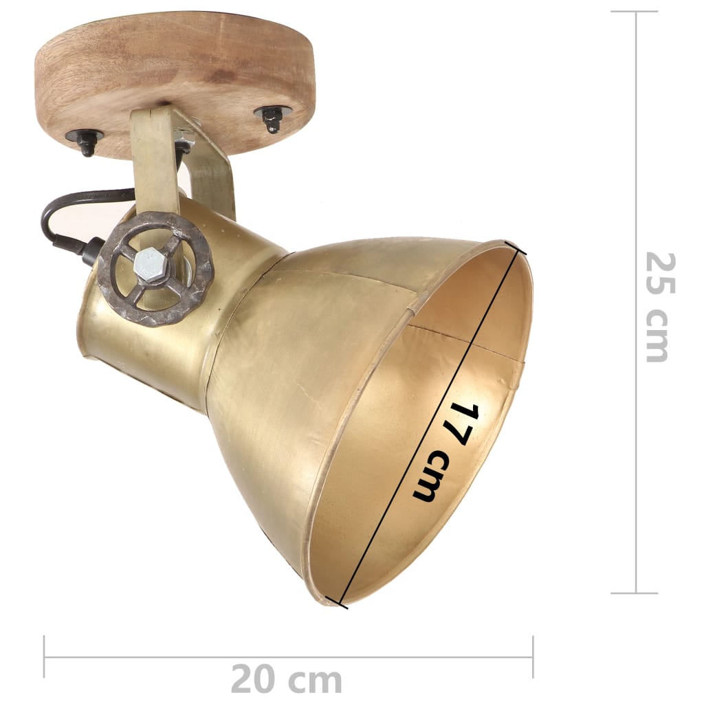 industrielle væg-/loftlamper 2 stk. 20x25 cm E27 messingfarvet