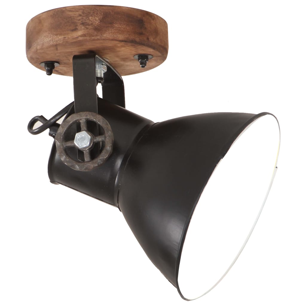 industrielle væg-/loftlamper 2 stk. 20x25 cm E27 mat sort
